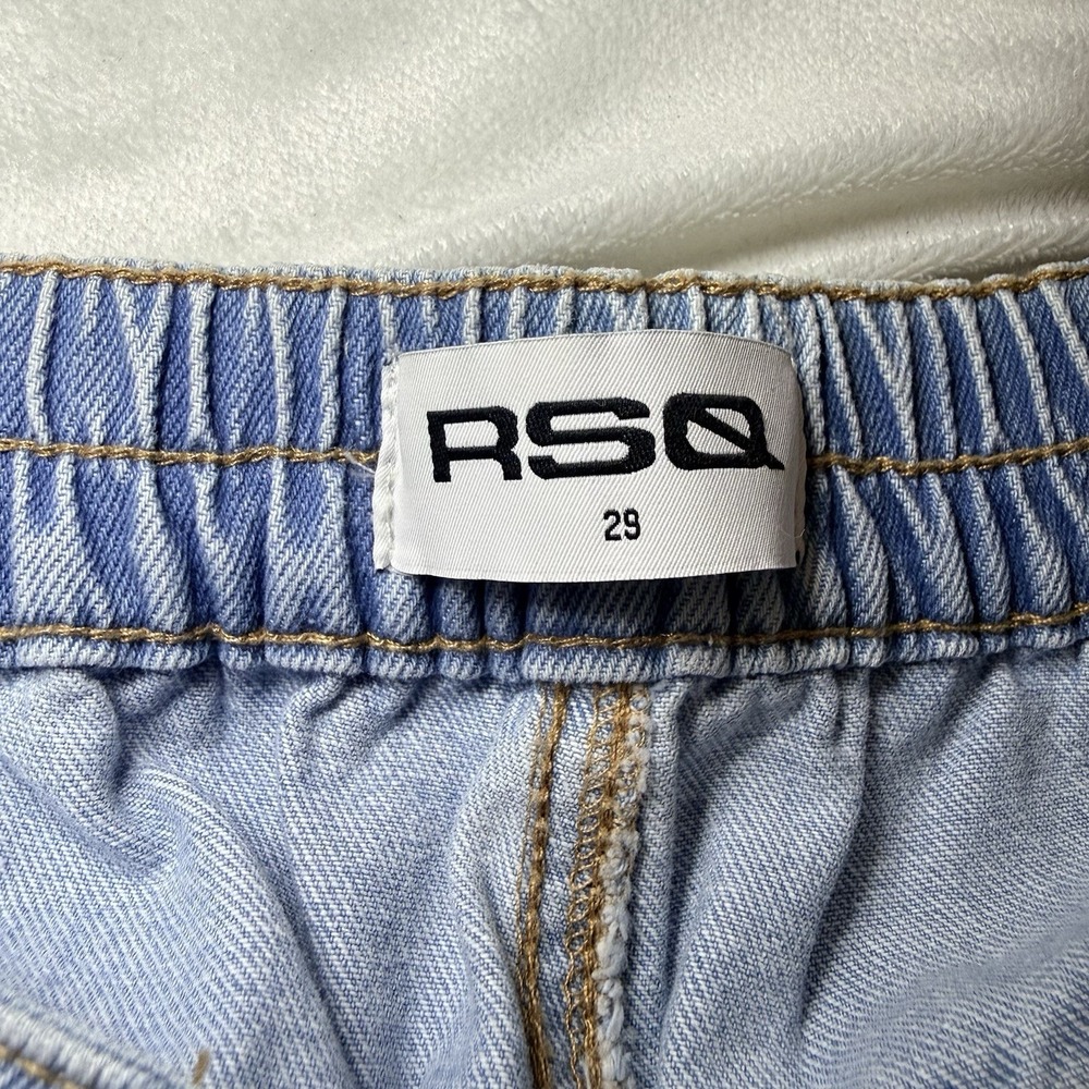RSQ Women's High Rise Cargo Wide Leg Denim Jeans Light Wash 90s Y2K Baggy Sz 29 - Picture 4 of 6